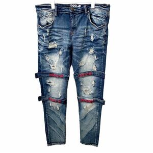Preme, Distressed Strap Jeans W36 L33